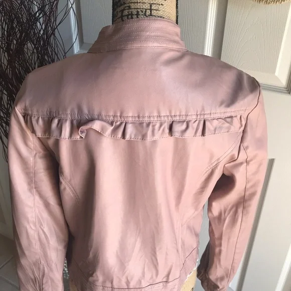 Blush Pink Vegan Leather Jacket - Picture 6 of 7